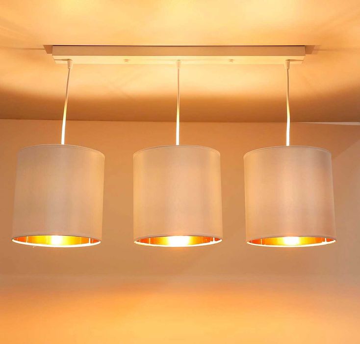 Candellux Lampa wisząca TANTLA 3xE27 40W biała zlota