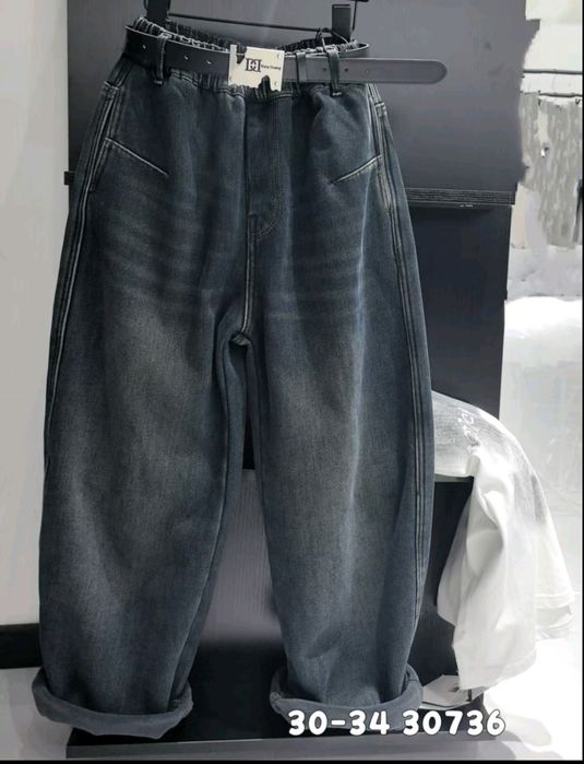 Теплі утеплені широкі джинси на флисі теплые джинсы на флисе Р.146-180