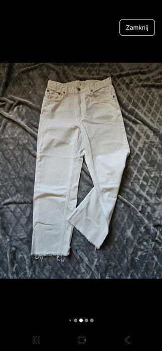 Spodnie białe 3/4 Zara