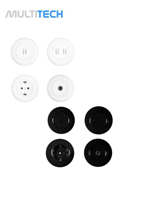 RETRO gniazdo internetowe LAN RJ45 CZARNE LOFT PRL
