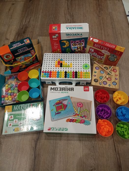 Мозайка дерево,сортер,рибалка, ігри