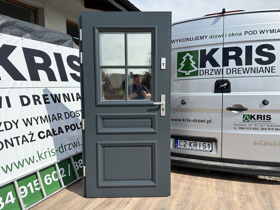 Drzwi zewnętrzne drewniane Angielskie NA WYMIAR dostawa montaż Polska