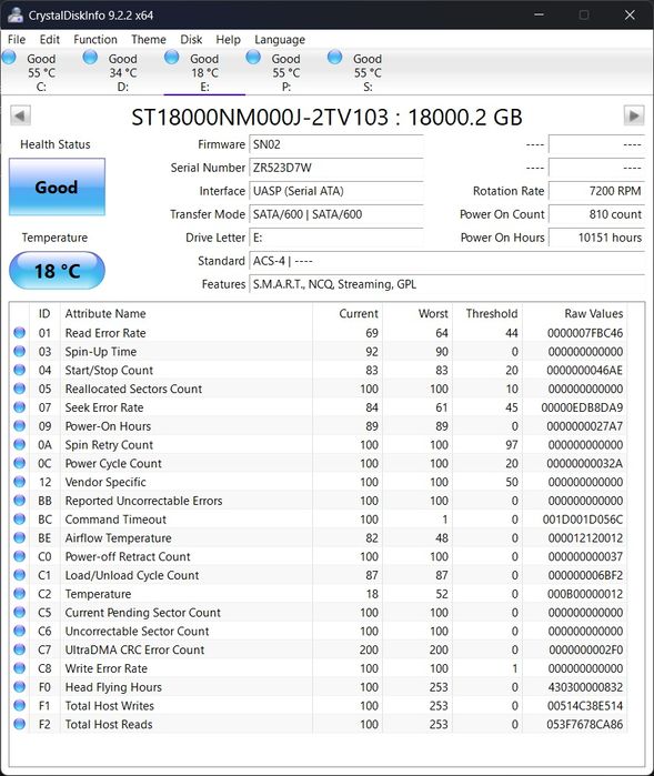 Seagate Exos X18 18tb SATA HDD