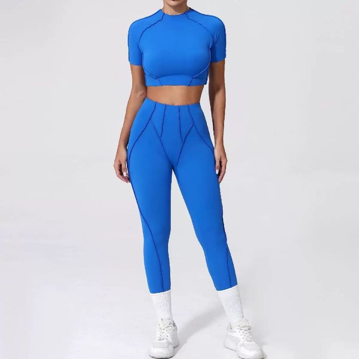 Безшовний костюм топ лосини для йоги фітнесу с,м