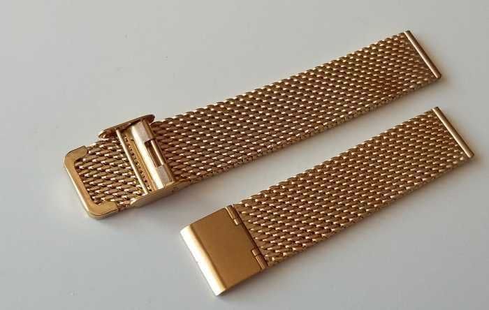 Bransoleta do zegarka złota mesh 18mm 20mm