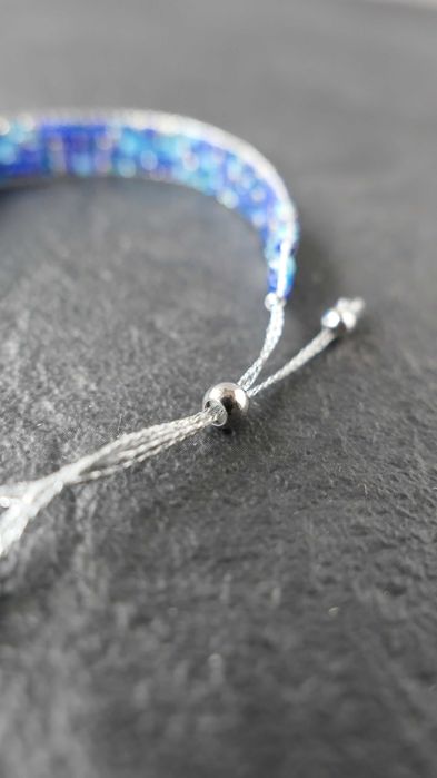 Bransoletka handmade z koralików Miyuki „Skrzący Się Ocean”