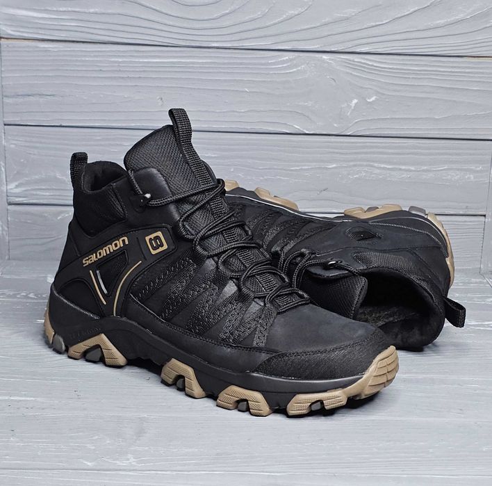 39-46 Кожаные мужские черные койот спортивные зимние ботинки кроссовки