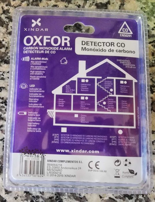 Detector de monóxido de carbono Oxfor