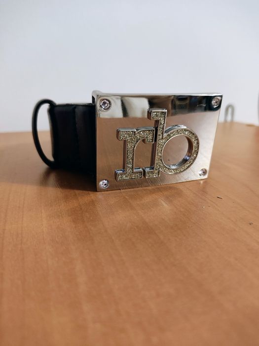 Темно синій пояс Rocco Barocco. Тёмно синий пояс Рокко Барокко