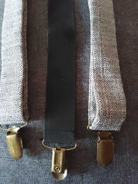 Підтяжки до 2 метрів унісекс . Текстиль + еластан сірого кольору