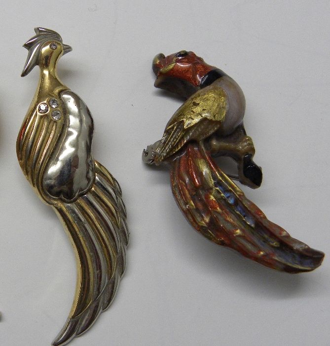 брошь птичка попугай ласточка винтаж