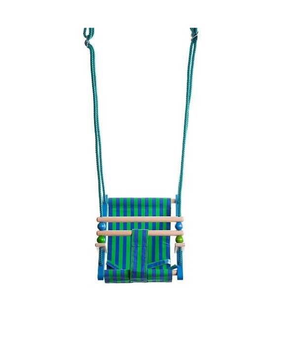 Huśtawka dla dzieci BAJO drewniana z materiałem