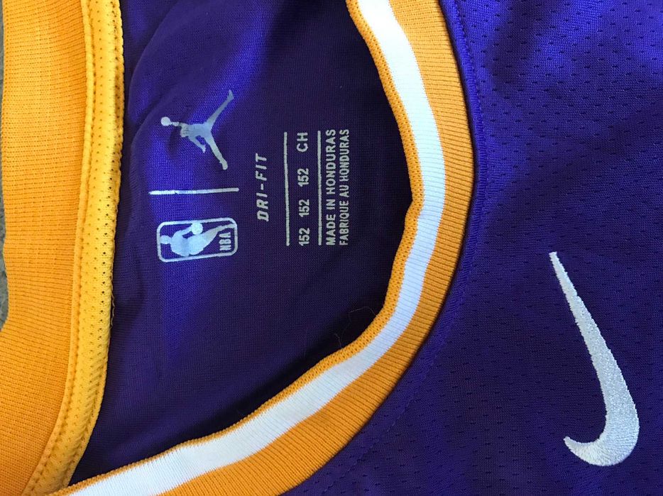 Майка подростковая Air Jordan Dri-Fit Nba Swingman Jersey Los Angeles Lakers Statement Edition Lebron James Violet 506038-318727 на рост 147–158 см