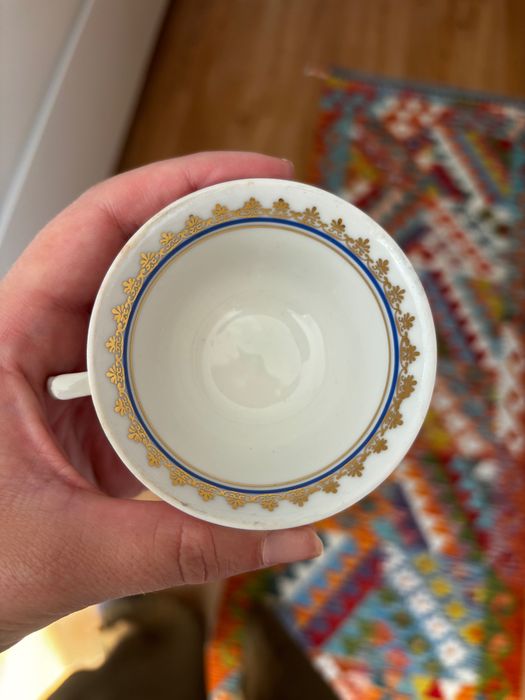 Serviço de café Vista Alegre Antigo - Azul e Dourado