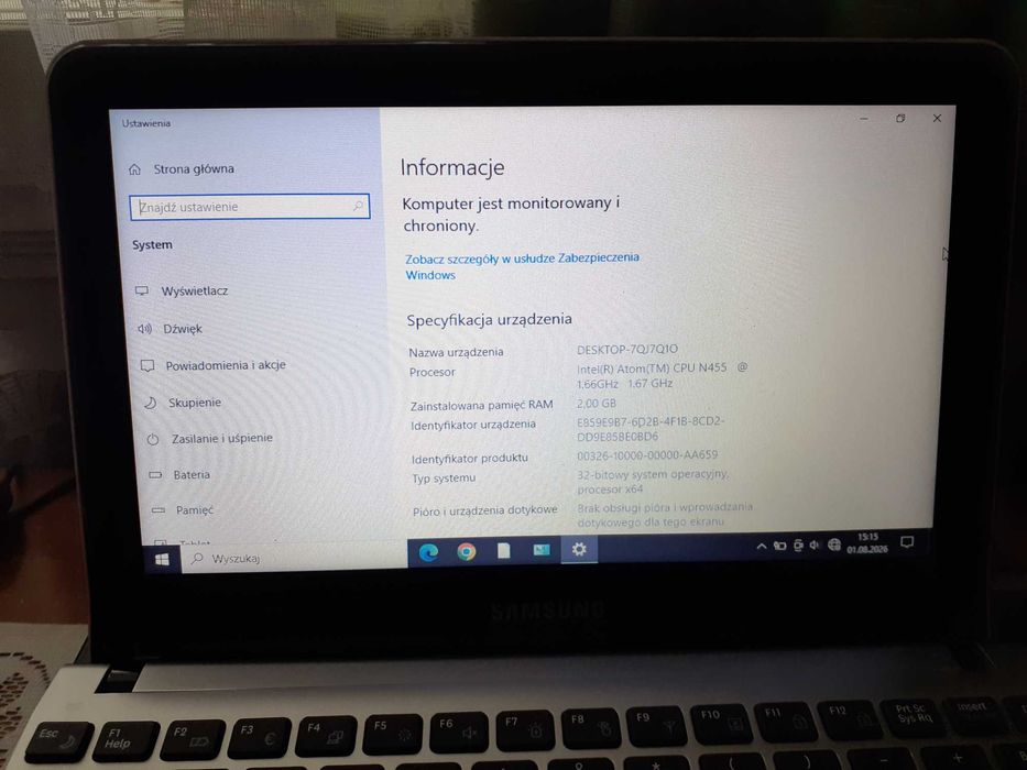 netbook Samsung NC210 + Win10
