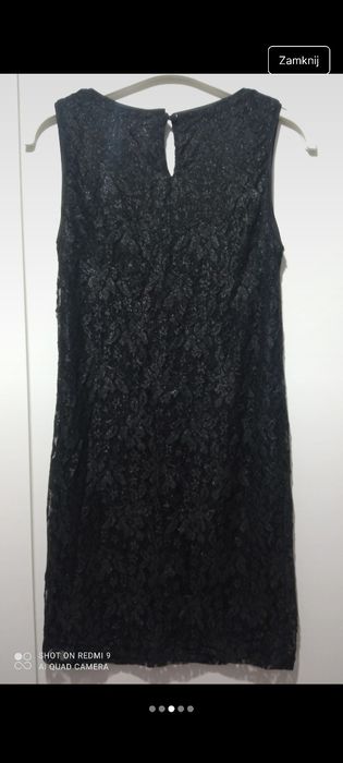 Sukienka mała czarna koronkowa S/M