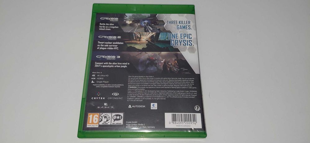 xbox one CRYSIS REMASTERED TRILOGY mówią po polsku 3 gry na płycie
