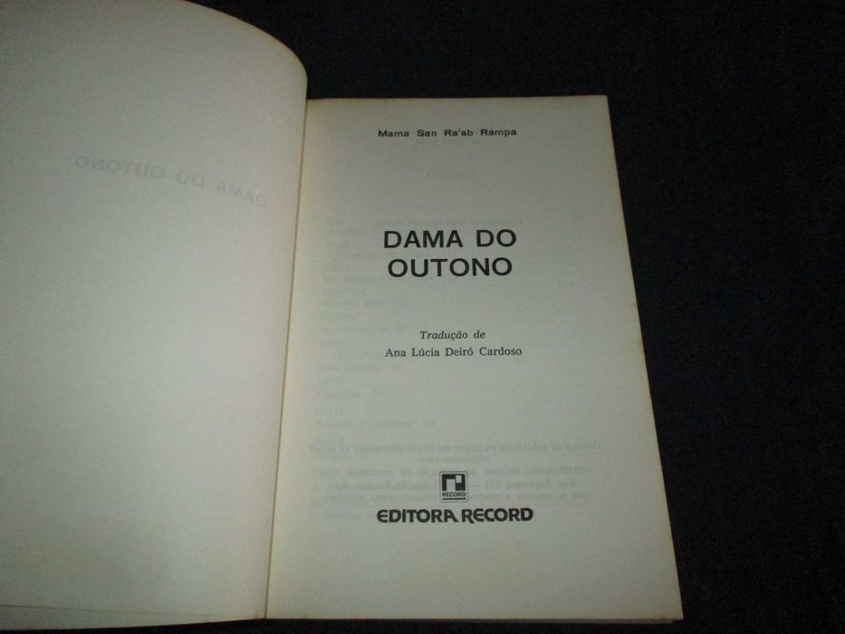 Livro Dama do Outono Mama San Ra-ab Rampa