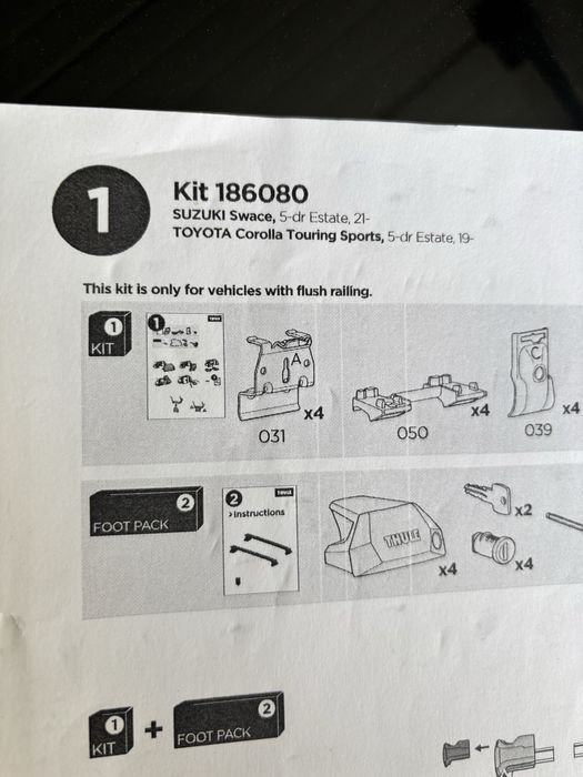 Thule barras e suportes de bicicleta