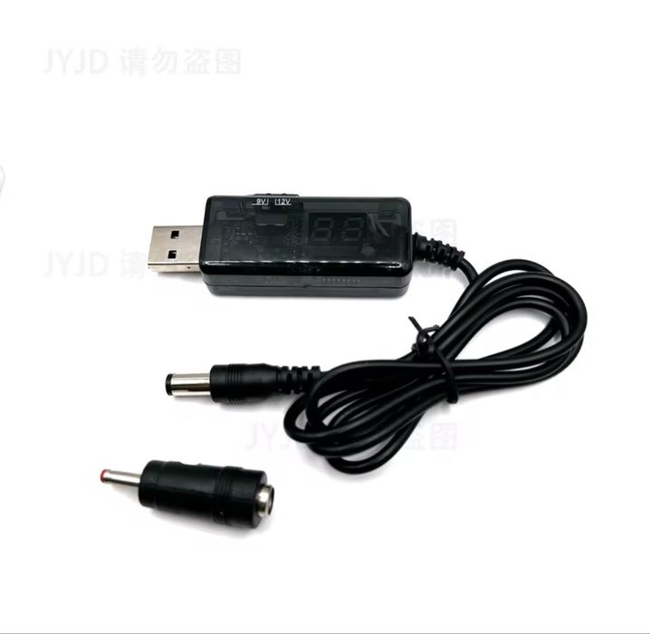 Кабель для роутера,Повышающий кабель USB 5V на DC 9V/12V (5.5x2.1мм)