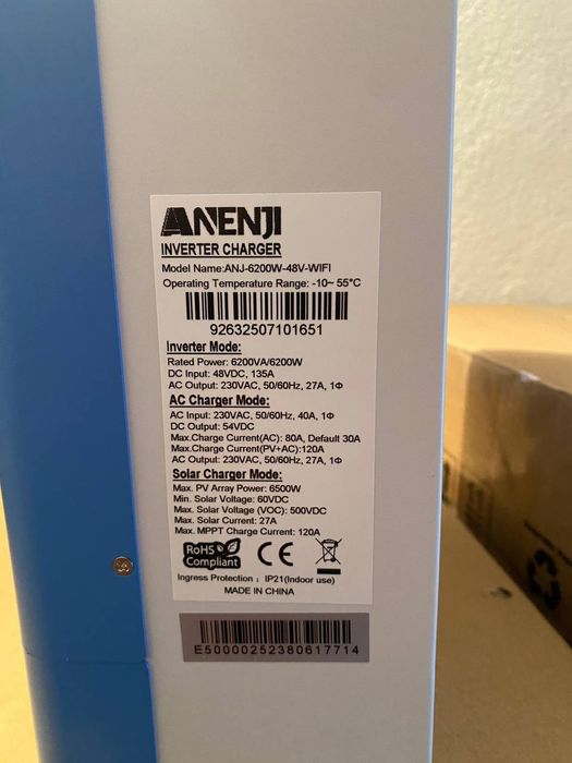Наявність ANENJI 6.2кВт ANJ-6200W-48V (НАЛОЖКИ НЕМА Є ОПТ і Самовивіз)