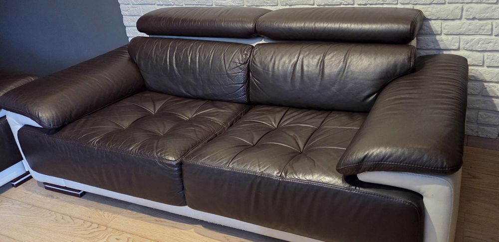 Sofa, kanapa skórzana, 198cm x 105cm, premium, super stan