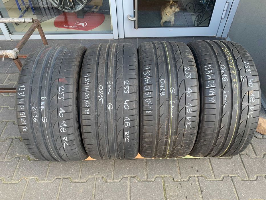 4 szt opony używane letnie 255/40r18 RSC Bridgestone Potenza S001