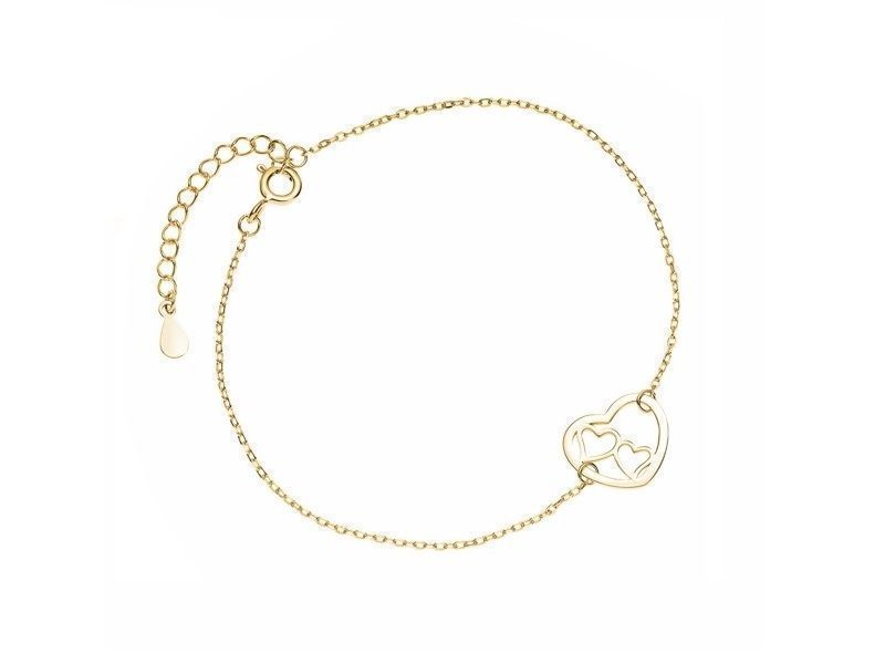 Pozłacany Komplet Celebrytka Trzy Serca Serduszka Z1820Zg