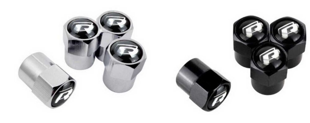 Nowe wentyle kapturki R Line RLINE srebrne czarne komplet