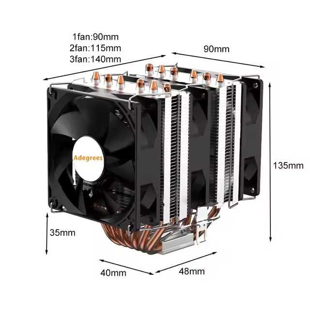 !Nowe! Chłodzenie CPU radiator 3 wentylatory
