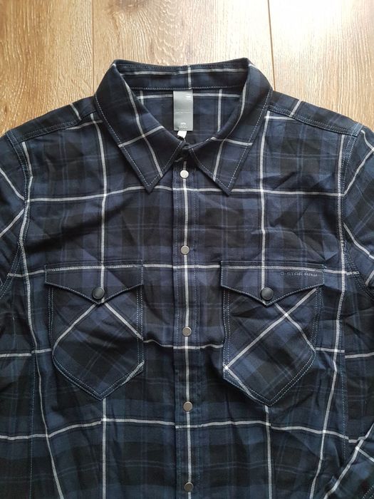 S 36 G-star Raw women koszula w kratę damska granatowa