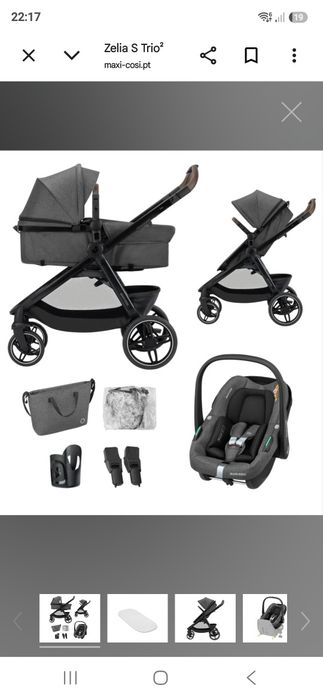 Carrinho de Bebe Maxicosy zelia s trio 
Inclui adaptadores
Ovo com redutor
Colchão em bom estado
