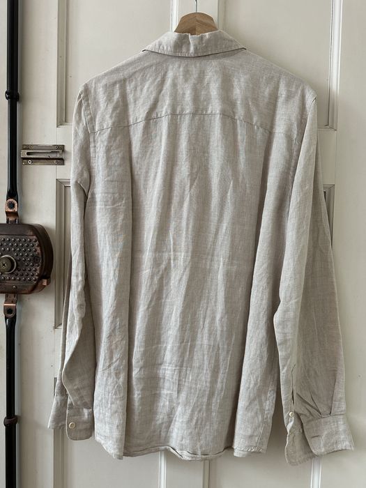 Camisa Zara 100% Linho Homem Bege / Areia - Tam. S