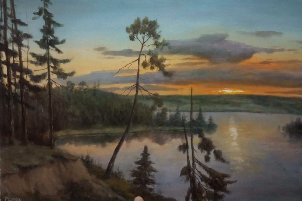 Obraz olejny, Wieczór, 40 x 60 cm