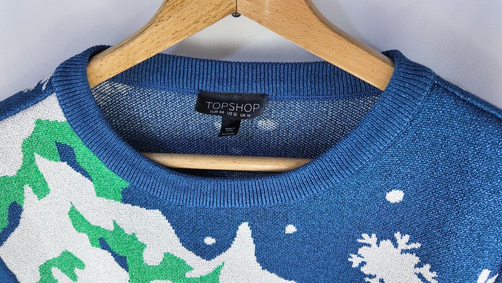 Topshop sweter świąteczny EU44 brokatowy zimowy – nowy