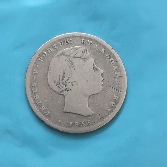 200 Rés 1855 D. Pedro V - prata