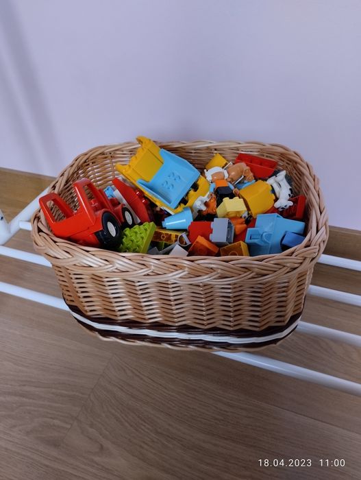 Pojemnik na zabawki koszyk wiklinowy