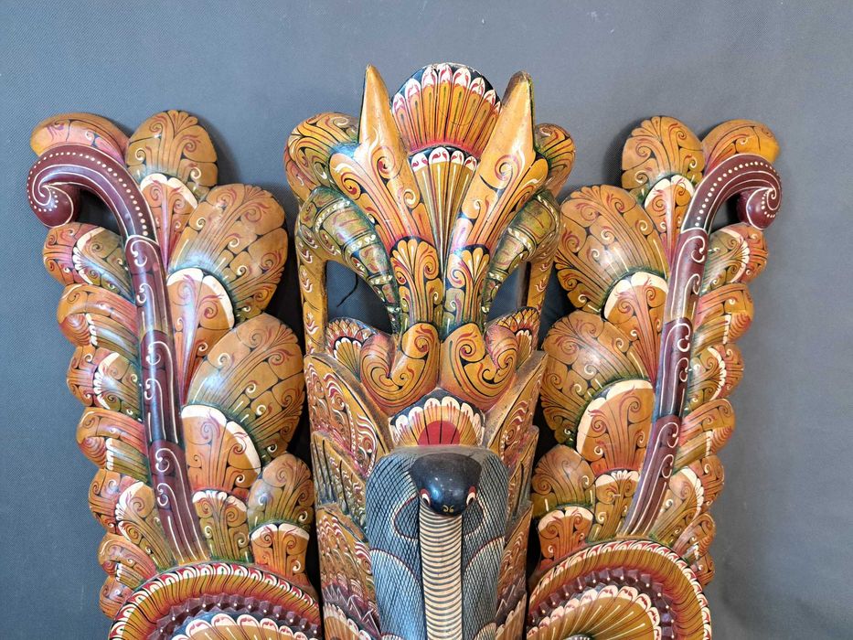 Duża maska drewniana, Raksha wys. 67 cm