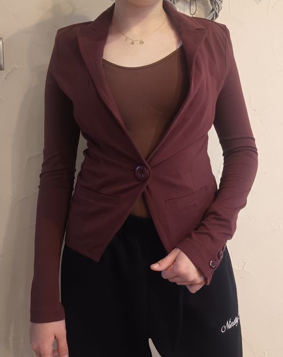 Bordowa marynarka Tom Tailor Denim – XS – 100% bawełna