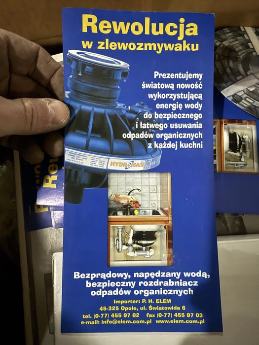 Hydro maid rozdrabniacz kuchenny młynek do zlewu bez prądowy NOWY