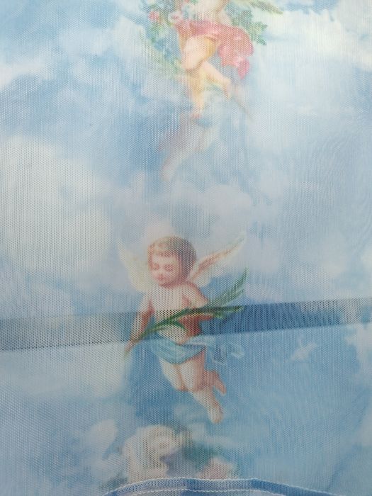 Siateczkowa krótka bluzeczka S w aniołki