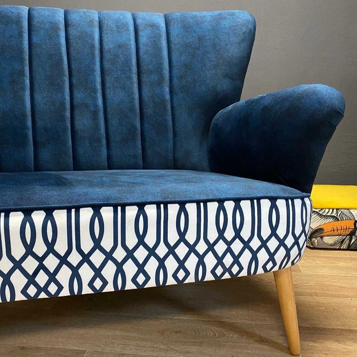 sofka sofa klubowa z podłokietnikiem PRL, lata 60 70, uszak