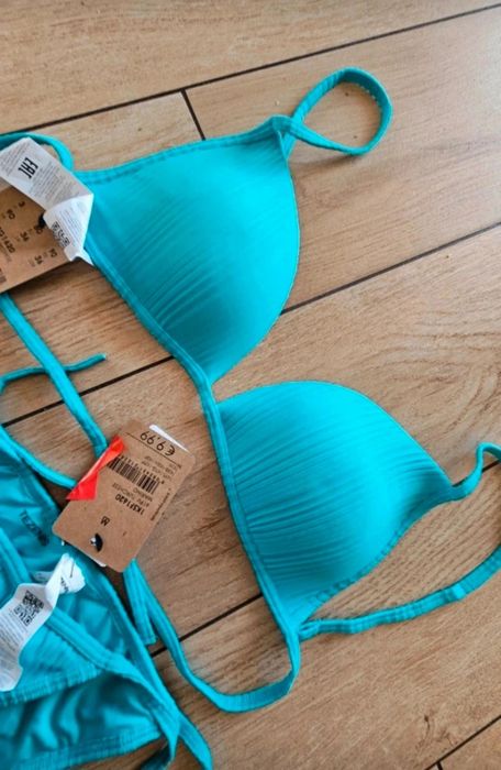 Turkusowy niebieski strój kąpielowy dwuczęściowy tezenis M 80B/ 75C