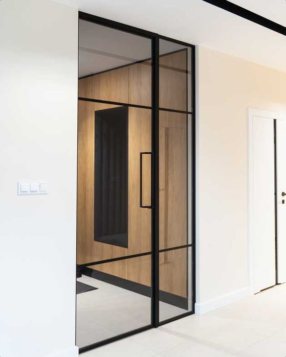 Drzwi loft, stalowo - szklane, nowoczesne, solidne, przesuw, pivot
