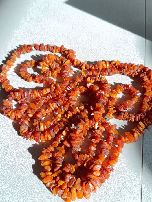 Sznur z bursztynu surowego 100cm