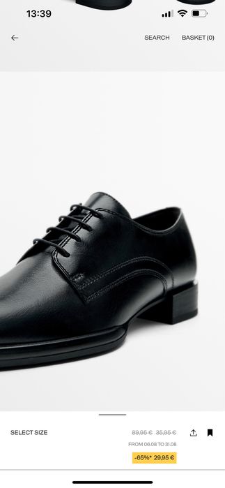 Шкіряні лакові massimo dutti 40 рр, 26 см туфлі дербі броги шнурівках
