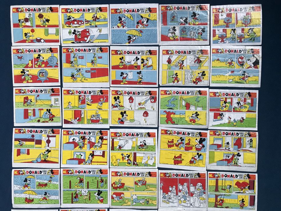 Kompletna kolekcja obrazków z gum Donald (biały język) 45 szt