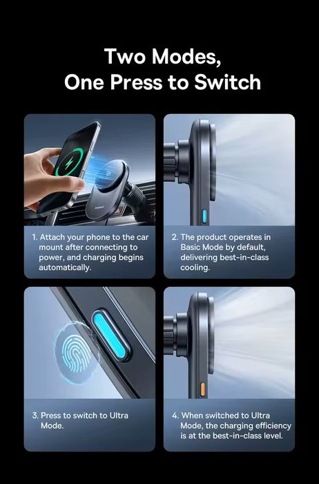 Магнитная беспроводная зарядка в авто Baseus PrimeTrip VC2 Pro 25w