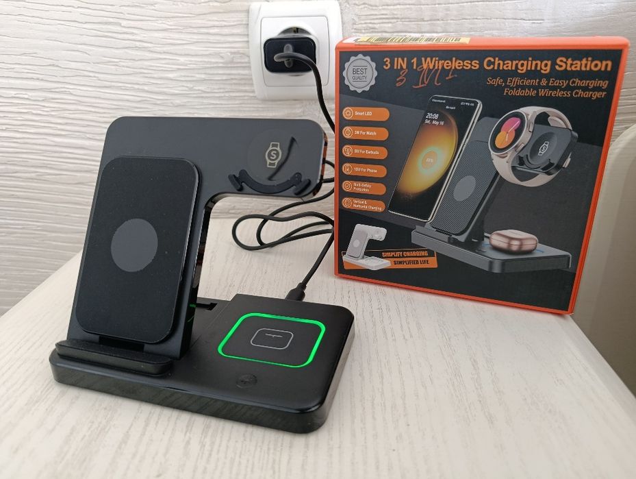 Бездротова  зарядка 3в1 беспроводная зарядка 3 в 1