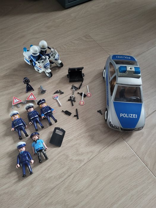 Zestaw policyjny playmobil, samochod+ 2 motory